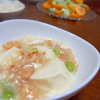 絹豆腐のエビあんかけ